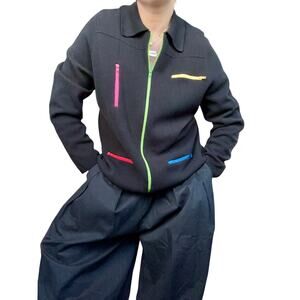 OOAK Color Block Sweater- Size Large, Post Modern, Memphis, Women's